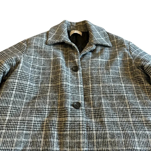 Oak + Fort Grey Black Plaid Wool Blend Jacket Button-Down Size Small Women's - Picture 4 of 12